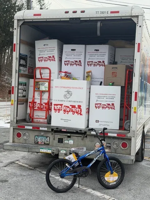 Toys for Tots donation drop-off supported by GB Comfort Services