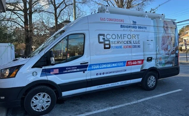 GB Comfort Services service van on a job in Jefferson Township