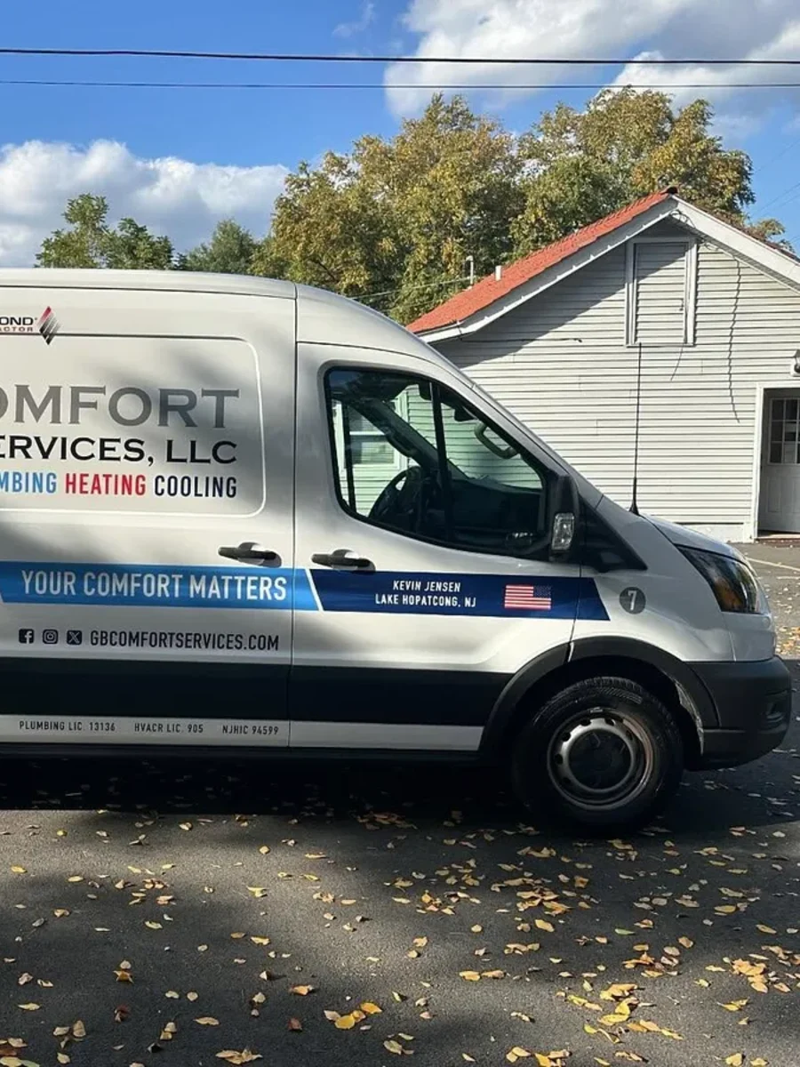 GB Comfort Services service van and team in Jefferson Township, NJ