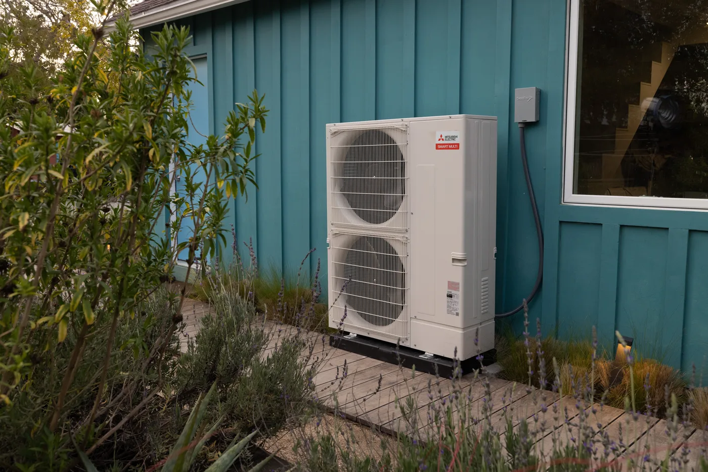 Mitsubishi Electric ductless mini-split condenser installed by GB Comfort Services